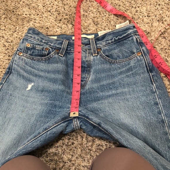 Levi’s Wedgie Jeans Size 24 Distressed Blue Denim High Waist - Picture 8 of 13
